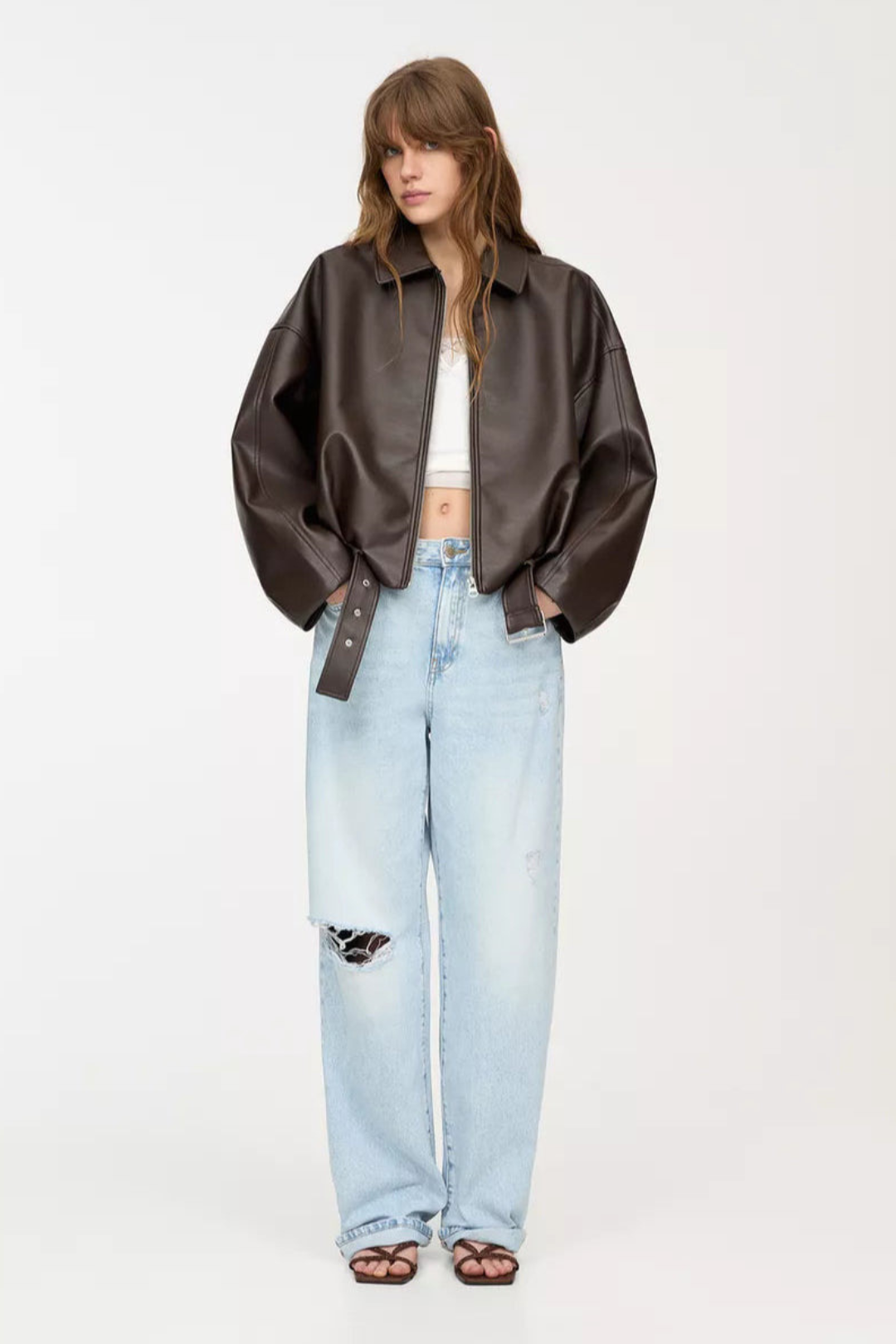 Veste Heritage en cuir noir